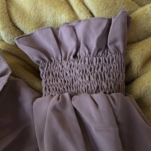 Tan Long Sleeve Tiered Sundress with Mock Neck - Picture 6 of 8